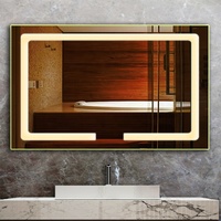 Miroir de salle de bain Led intelligent avec interrupteur tactile Miroir de salle de bain rectangulaire Led