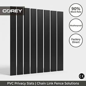 Inserts de clôture en PVC noir de 2 pouces pour la protection de la vie privée, taux de blocage de 90 %, résistants aux intempéries, DIY, vente en gros directe d'usine - Product Image 1