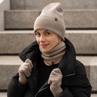 Vente en gros de gants d'hiver avec logo personnalisé pour l'extérieur, mitaines tricotées en laine chaude, gants de cyclisme solides pour hommes et femmes