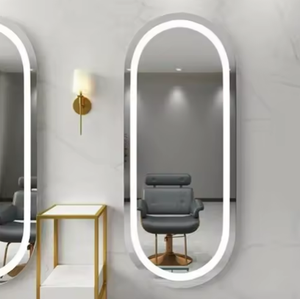 European Wall Style Modern Mounted Simple <b>Led</b> With <b>Light</b> Hotel Hair Cutting Barber Salon Gold <b>Mirror</b> - Product Image 4