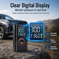 Gonfleur de pneus sans fil 150 PSI 4000 mAh, compresseur d'air portable, mini pompe à air numérique pour voiture, pompe à pneus rechargeable avec lumière LED