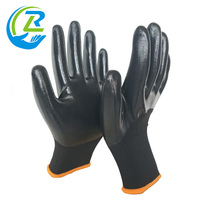 Nitrilbeschichtete Handschuhe 13g Schwarzes Nylonfutter 3/4 Nitrilbeschichtete Handschuhe