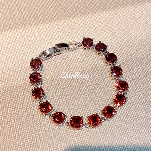 Solid 925 Sterling Silver <b>Bracelet</b> Elegant <b>Crystal</b> Beaded Charm Jewelry Wholesale Jewelry Supplier Fast Shipping For Women - Product Image 1