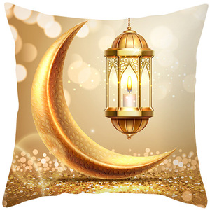 Wholesale EID Mubarak Pillow Case <strong>Cushion</strong> Covers Moon <strong>Star</strong> Pillow Cover Ramadan Kareem Home Sofa Decoration - Product Image 3