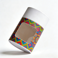 Emballage en tube de papier artisanal recouvert de plastique personnalisable, boîte cylindrique avec fenêtre, recyclable, gaufré, emballage cadeau, jouets, artisanat