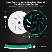 Tampon de polissage en mousse premium à trous cycloniques de 5 pouces (125 mm) avec bord biseauté, en microfibre ultra-fine et éponge de laine pour carrosseries de voitures (OEM)