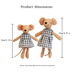 Mouse <span class=keywords><strong>Maileg</strong></span> intercambiabile in tessuto H13/15CM con decorazione gonna scozzese blu e bianca - Product Image 4