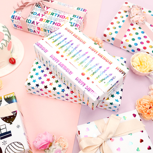 Wholesale 80g <b>Birthday</b> Art <b>Paper</b> 43*300cm Gift Luxury Custom Packaging <b>Wrapping</b> <b>Paper</b> Roll - Product Image 2
