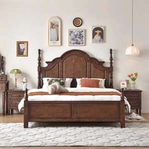 <span class=keywords><strong>Cama</strong></span> de Matrimonio o Queen Size de Madera de Caoba Sólida de Estilo Clásico, Diseño Moderno <span class=keywords><strong>Minimalista</strong></span>, con Sistema de Elevación a Gas y Almacenamiento - Product Image 2