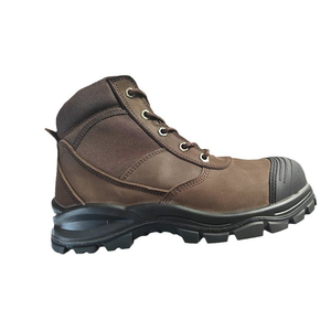 SFB73 Men <b>Brown</b> Mid‑Cut Work <b>Boots</b> Reinforced Toe Cap Leather Upper Heavy‑Duty Non‑Slip Lug Sole <b>Lace</b>‑Up Industrial Const - Product Image 1