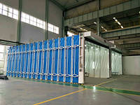 Cabine de peinture mobile télescopique flexible rétractable pour gagner de la place dans l'atelier pour le revêtement de pièces irrégulières
