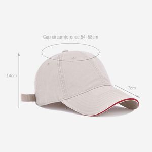 Unisex Premium Cotton <b>Plain</b> Unstructured Baseball Hats Adjustable Trendy Blank Ball <b>Caps</b> With Sandwich Brim Promotion Gifts - Product Image 3