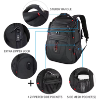 Sac à bandoulière de voyage pour ordinateur portable TSA Friendly avec port de charge USB pour ordinateur étanche