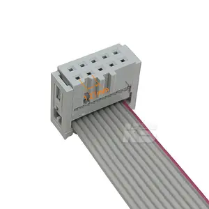 UL2651 28AWG 10 PIN 400mm1.27mm gri sıra kırmızı kenar düz şerit kablo IDC uzatma prizi tel