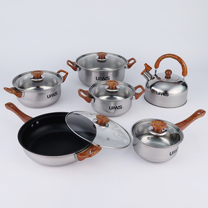 Set di Pentole Antiaderenti in Acciaio Inossidabile da 12 Pezzi, Marmite e Padelle Versatili - Product Image 1