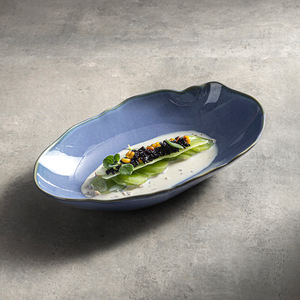 Design Durável Vajilla De Porcelana Vajilla Azul Porcelana Louça Turquia Seafood Oval Peixe Frango Prato De Servir - Product Image 1
