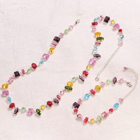 Collier en quartz synthétique coloré, zircon cubique coloré, pour femmes, luxe léger, niche haut de gamme, collier à perles, chaîne de clavicule