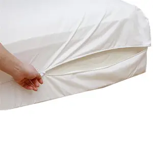 Couvre-matelas Protège-matelas imperméable à glissière Vente en gros Vinyle OEM 40 Adultes Tapis de lit Grade a Teint uni 9 à 14 pouces