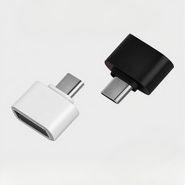 Multifunctional Adapter Black White USB-A to Type-C USB 2.0 Converter Read Data Transfer Data Backup