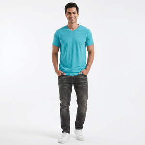 T-shirt tricoté unisexe streetwear coupe classique 100 % coton 180 grammes grammage lourd uni respirant avec logo frontal – Grande Vente - Product Image 1