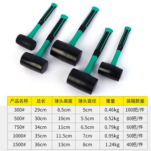 Mo Xuan Rubber Mallets Round <b>Head</b> Yellow Green Handle Tile Installation Hammer 3pcs Set - Product Image 3