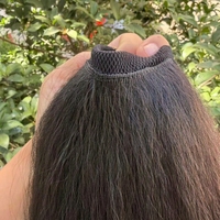 Queue de cheval en cheveux naturels en gros, extension lisse crépue Yaki à enrouler, noir naturel avec peigne, longue et prête à l'emploi pour femmes
