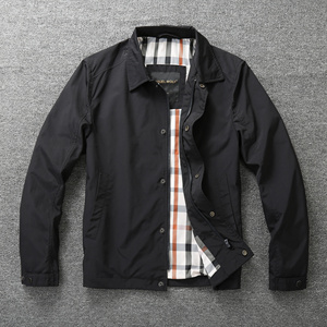 Nuovo Stile Giacca Bomber Casual Americana Retrò da Uomo in Tela con Colletto Alto Primavera Autunno Giovanile - Product Image 1