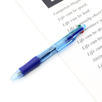 Stylo à bille 4 couleurs coloré avec corps en plastique, stylo à encre à base d'huile rétractable à quatre couleurs avec logo personnalisé