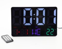 Fabrikneu: 7 Sprachen Funkgesteuerte Automatische Digitale LED-Uhr mit Farbdisplay, Tisch- und Wandwecker