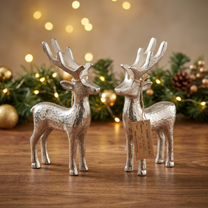 Sonnet Decor <b>Silver</b> Bow Handmade Aluminum <b>Candlestick</b> Holder Set for Christmas Home Decoration Durable Design - Product Image 1