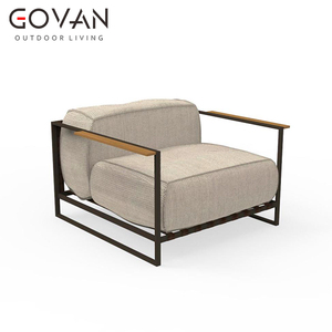 <span class=keywords><strong>Fauteuil</strong></span> de salon en aluminium avec accoudoir en teck, mobilier moderne, <span class=keywords><strong>design</strong></span> simple, pour loisirs, hôtel, villa et <span class=keywords><strong>jardin</strong></span>, - Product Image 2