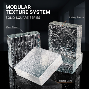 Ladrillo <span class=keywords><strong>de</strong></span> Cristal Sólido Cuadrado, Bloque Arquitectónico Ultra Transparente con Texturas <span class=keywords><strong>de</strong></span> Panal y Piedra para Divisiones <span class=keywords><strong>de</strong></span> Lujo - Product Image 1