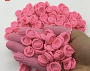 Doigtiers antistatiques jetables à pois pour salle blanche, en latex, pour protection des doigts en esthétique et manucure - Product Image 5