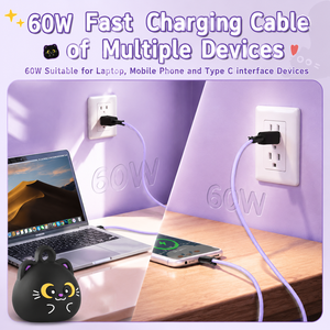 Cable USB C a C <span class=keywords><strong>de</strong></span> Carga Rápida <span class=keywords><strong>de</strong></span> 60W con Logotipo Personalizado Oculto, Correa <span class=keywords><strong>de</strong></span> Muñeca Antipérdida, Cable <span class=keywords><strong>de</strong></span> Datos <span class=keywords><strong>de</strong></span> Carga Rápida <span class=keywords><strong>de</strong></span> 60W Portátil Black Cat - Product Image 3