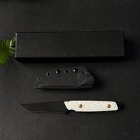 Couteau de poche pliable pour la chasse et le camping en plein air, lame en acier M390, manche antidérapant en G10 avec étui Kydex, utilisation pour la randonnée, la survie et les usages utilitaires