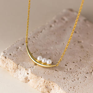 S925 Pure Silver <b>Necklace</b> with Retro Style High-End Ternperament Featuring Black <b>Gold</b> <b>Pearl</b> Y00730 - Product Image 1