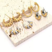 Boucles d'oreilles pendantes torsadées en acier titane pour femmes, style français, bijoux de mode minimalistes de luxe, vente en gros