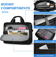 Sac d'ordinateur portable pour hommes femmes bureau d'affaires porte-documents de 17.3 pouces grand sac d'ordinateur étanche sac d'épaule réglable sac de messager