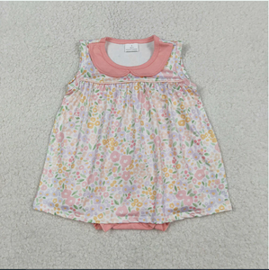 Combinaisons pour bébés filles SR3628, imprimé fleurs colorées, ensembles de vêtements d'été pour bébés filles - Product Image 1
