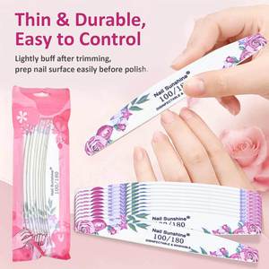 ZHI JIA Limas de Uñas de Madera de Alta Calidad, Lima de Uñas <span class=keywords><strong>Rosa</strong></span> Media Luna 100/180, Tiras de Pulido de Madera de Esmeril - Product Image 3