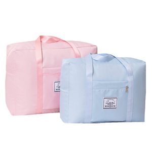 Twill Travel Bag Pink Blue Gray Navy <b>Large</b> Capacity Waterproof For Trip Moving Packing Clothing Luggage Quilts Household Items - Product Image 4
