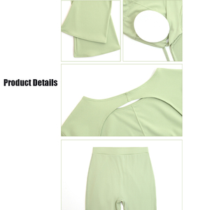 Ropa Deportiva Mujer 2023 Tenue De Sport <span class=keywords><strong>Femme</strong></span> <span class=keywords><strong>Fitness</strong></span> vêtements de sport dos nu haut court pantalon évasé entraînement Yoga ensembles <span class=keywords><strong>Fitness</strong></span> femmes - Product Image 5