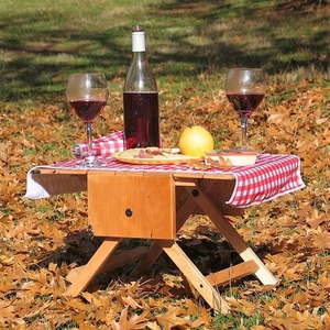Ensemble de <span class=keywords><strong>table</strong></span> de pique-nique portable en pin avec panier en bois et design pliable pour les sorties en plein air, la <span class=keywords><strong>valise</strong></span> se transforme en <span class=keywords><strong>table</strong></span> de pique-nique - Product Image 6
