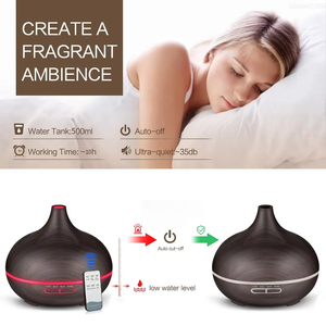 Diffusore di Aromi Ultrasonico 500ML con Logo Personalizzato, Effetto Legno, Luce RGB, Diffusore di Oli Essenziali per Auto e Casa, Elettrico in Plastica - Product Image 5