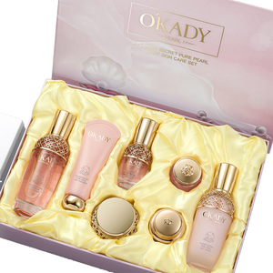 Set de Cuidado Facial Antiarrugas, Blanqueador e Hidratante Perla <span class=keywords><strong>Pura</strong></span> con <span class=keywords><strong>Vitamina</strong></span> <span class=keywords><strong>C</strong></span> y Niacinamida, OEM/ODM Lujo Coreano <span class=keywords><strong>para</strong></span> Todo Tipo de Piel - Product Image 1