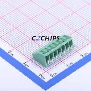 DB125-2.54-7P-GN-S Screw Terminal Block Through hole Component (THT),P=2.54mm Connector 1x7P 2.54mm Green Through Hole - Product Image 1