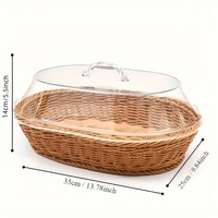 Ovale Plastic Pp Voedselmand Met Acryl Deksel Voor Thuis Keuken Opslag Van Groenten Fruit Brood Andere Voedingsmiddelen