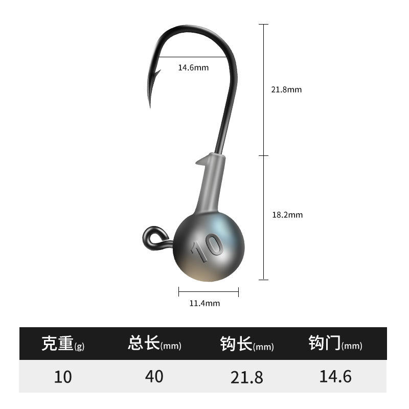 ตะขอหัวตะกั่วแบบร่องเลือด [10 แพ็ค] 10g
