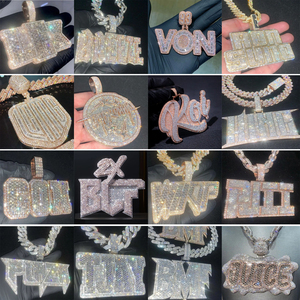 Bijoux hip-hop personnalisés Kaleido, pendentif <span class=keywords><strong>en</strong></span> diamant glacé, laiton plaqué or rhodié, zircon, <span class=keywords><strong>lettre</strong></span> de luxe, photos de souvenirs, grand pendentif - Product Image 5