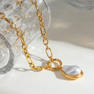 Collar con Colgante Personalizado de Acero Inoxidable 316L, Chapado en Oro PVD de 14K y 18K, Joyería Fina de Moda, Collar de Perlas al por Mayor para Mujer - Product Image 1